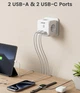 Зарядний пристрій для телефону Lencent трійник на 3 розетки з двома USB і Type C мережевий розгалужувач - зображення 5