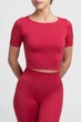 Топ с коротким рукавом и круглым вырезом Giulia CROP T-SHIRT L/XL Bordo-winterberry, спортивный топ из микрофибры - изображение 2