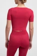 Топ с коротким рукавом и круглым вырезом Giulia CROP T-SHIRT L/XL Bordo-winterberry, спортивный топ из микрофибры - изображение 3