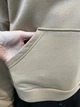 Толстовка женская укороченная трехнитка капюшон карман L бежевая - изображение 6