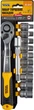 Набор головок торцевых 6-гранных Mastertool ½" 8-19 мм с трещоткой 72 зубца удлинитель CrV 12 шт 78-1312 - изображение 1