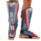 Защита голени и стопы кожаная для единоборств защита для ног Fistrage Fight Gear 7813 размер S Blue-Silver - изображение 2