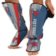 Защита голени и стопы кожаная для единоборств защита для ног Fistrage Fight Gear 7813 размер S Blue-Silver - изображение 4