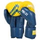 Перчатки боксерские кожаные на липучке Fistrage Fight Gear 7828 размер 12 унций Blue-Yellow - изображение 2