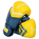 Перчатки боксерские кожаные на липучке Fistrage Fight Gear 7828 размер 12 унций Blue-Yellow - изображение 4