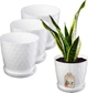 Горщик для квітів Kadax Amily з підставкою 25 см Білий 3 шт. - зображення 2