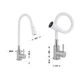 Змішувач для кухні Lidz Aria 015F31 з гнучким виливом (k35) LDARI015F31WNK36981 White / Nickel - зображення 2