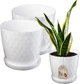 Горщик для квітів Kadax Amily з підставкою 25 см + 30 см Білий 2 шт. (K8170) - зображення 2