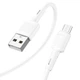 Кабель HOCO X83 USB to Micro 2. 4A, 1m, PVC, PVC connectors, білий - изображение 1