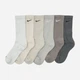Набор женских носков высоких хлопковых Nike U Nk Ed Pls Csh Crw 132 SX6897-991 коттон 38-42 6 пар Серый/Разноцветный (196606922379) - изображение 3
