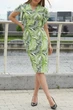 Жіноча лляна сукня з V-подібним вирізом LadyLike 50 Зелений (ll2214157847441) - изображение 1