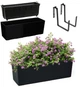 Пластиковий горщик Kadax Begonia для балкона з ручками 19x56 см LA556-04 Чорний (5903699430811) - зображення 1