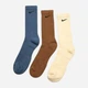 Набор мужских носков высоких хлопковых Nike U NK EVERYDAY PLUS CUSH CREW SX6888-962 42-46 3 пары Синий/Коричневый/Бежевый (196153840775) - изображение 2