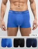 Набір чоловічих трусів боксерів Calvin Klein men boxer 3 шт в наборі, розмір M сині, темно-сині, чорні. - зображення 3