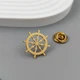 Значок из стали BROCHE брошь бижутерия Штурвал золотистый BRGV115228 - изображение 3