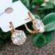 Серьги Xuping Jewelry длина 1.9см ширина 1см медицинское золото позолота 18К цирконий с1328 - изображение 2
