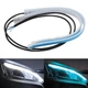 Гнучкі LED-стрічки на фари з динамічними поворотниками AvtoTane (DRL + Turn Signal), біло-сині, 2 штуки - зображення 2