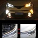 Гнучкі LED-стрічки на фари з динамічними поворотниками AvtoTane (DRL + Turn Signal), біло-жовті, 2 штуки - зображення 5