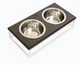 Миски на подставке Harley and Cho Lunch Bar Brown wood + White M 42x21x10cm / Миски по 0,75л Коричневый + белый (HC-003300047) - изображение 3