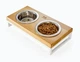 Миски на підставці Harley and Cho Lunch Bar Natural wood + White S 36x18x7cm / Миски по 0,45л Натуральний + білий (HC-003300017) - зображення 5