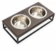 Миски на підставці Harley and Cho Lunch Bar Brown wood + Black M 42x21x10cm / Миски по 0,75л Коричневий + чорний (HC-003300033) - зображення 6