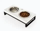 Миски на підставці Harley and Cho Lunch Bar White wood + Black S 36x18x7cm / Миски по 0,45л Білий + чорний (HC-003300060) - зображення 5