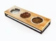 Три миски на подставке Harley and Cho Lunch Bar Natural Wood + Black S 54x18x7cm / Миски по 0,45л Натуральный + черный (HC-003300096) - изображение 5
