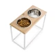 Миски на підставці Harley and Cho Dinner Natural wood + White XL40 52x26x40cm висота/ Миски 1,8л / Діаметр 20 см Натуральний + білий (HC-003300028) - зображення 6