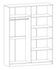 Шафа платяна з полицями Aramis Mebel Service Дуб крафт білий + Венге 160х51,2х203,4 см - зображення 3