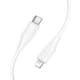 Кабель hoco. X124 Bien Silicone Type-C to Lightning 1 м, 27W Fast Charge, силиконовый кабель для быстрой зарядки iPhone, передача данных White - изображение 3
