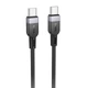 Дата кабель Hoco X109 Energy silicone Type-C to Type-C 60W (3m) Black - зображення 1