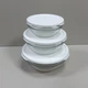 Набор салатников с пластиковыми крышками 3 шт. 14 см, 17 см, 20 см. Pasabahce Chefs 97314 белый - изображение 3