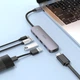 Адаптер хаб Type C Hoco HB27 Multi converter (Type-C to USB3.0*1+USB2.0*1+HDMI+Type-C PD 100W) gray - зображення 2