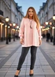 Туника женская батальная SOLINNA Н-198 Персиковый, 62-64 - изображение 1