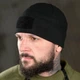 Флисовая шапка Dues с липучкой под шеврон черная размер One Size - изображение 1