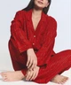 Піжама фланелева Victoria's Secret Victoria's Secret Flannel Long Pajama Set червона смужка с золотою ниткою принт XS short - изображение 2