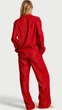 Піжама фланелева Victoria's Secret Victoria's Secret Flannel Long Pajama Set червона смужка с золотою ниткою принт XS short - изображение 3