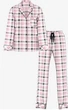 Піжама фланелева Victoria's Secret Victoria's Secret Flannel Long Pajama Set рожева з чорним клітинка із сріблястою ниткою XS - изображение 4