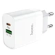 Зарядний пристрій Hoco C80A 20W PD QC3.0 Type-C + USB-A з кабелем USB-C to USB-C 1м, комплект швидкої зарядки - зображення 3