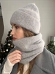 Комплект жіночий шапка в'язана і баф Zefur One size сірий - зображення 4
