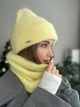 Комплект жіночий шапка в'язана і баф Zefur One size лимонний - зображення 3