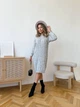 Вязаное теплое платье миди серого цвета 36404 One Size - изображение 1