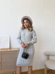 Вязаное теплое платье миди серого цвета 36404 One Size - изображение 5
