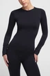 Женская бесшовная футболка из микрофибры с длинным рукавом Giulia LONGSLEEVE 01 S/M Black, базовый лонгслив - изображение 2