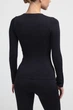 Женская бесшовная футболка из микрофибры с длинным рукавом Giulia LONGSLEEVE 01 S/M Black, базовый лонгслив - изображение 3