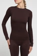 Женская бесшовная футболка из микрофибры с длинным рукавом Giulia LONGSLEEVE 01 S/M Brown-hot chocolate, базовый лонгслив - изображение 3