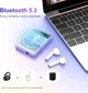 Hi-Fi MP3 плеер MECHEN M3 - 64GB, Bluetooth 5.3, сенсорный экран 2,4 дюйма, внешний динамик, FM,чехол, защитное стекло Purple - изображение 6