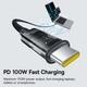 Кабель Baseus Gem Series USB-C to USB-C PD 100W 5A Fast Charging 1m Black (P10373000111-00) - изображение 4