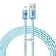 Кабель Baseus Crystal Shine Series USB 2.0 to Lightning 2.4A Fast Charging 1.2m Sky Blue (CAJY001103) - зображення 1