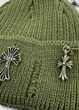 Зимняя шапка докер с металлической фурнитурой Chrome Hearts 55-58 см Оливковый - изображение 4